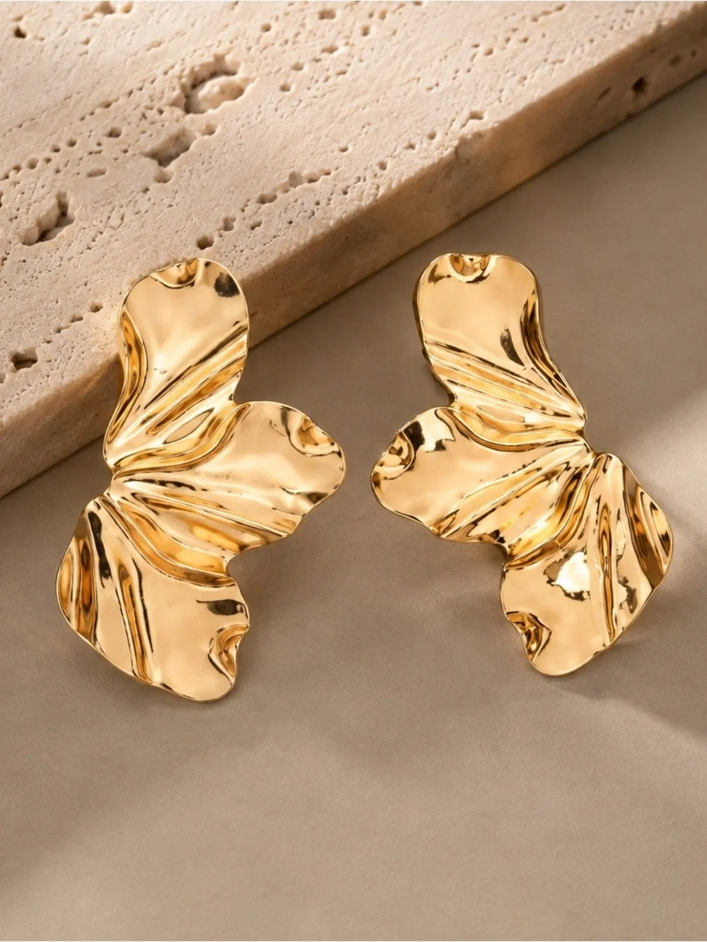 Gold Floral Drop Earrings